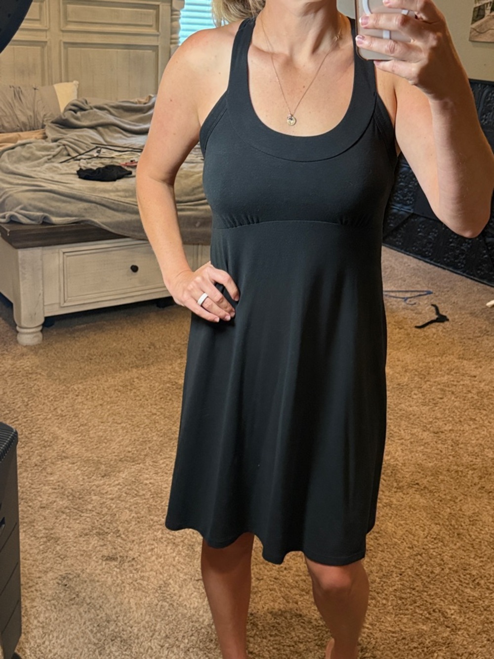 Prana Black Racerback Mini Dress